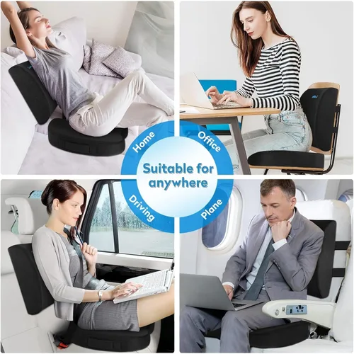 Miniatura 7 de Cojín de asiento CloudBliss, cojín para silla de oficina, cojín para asiento de coche, almohada de soporte lumbar para silla de oficina, almohada