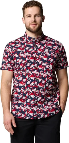 Miniatura 32 de Columbia - Camisa de manga corta para hombre Rapid Rivers con estampado, con cómodo elástico Colegial Navy Outback