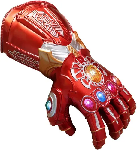Miniatura 3 de Guantes de PVC con luces LED Thanos Infinity para el puño electrónico con baterías color dorado para adultos Cred Gloves Adultos talla única