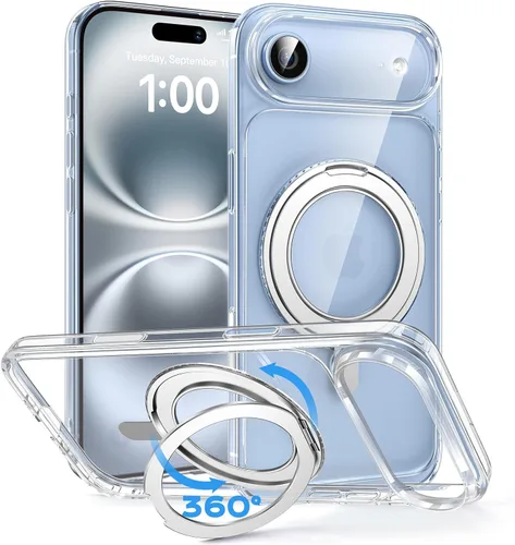 Miniatura 41 de MAGIC JOHN Soporte Magnético Invisible Giratorio 360° para Funda de iPhone 17 Pro [Botón de Control de Cámara] [Compatible con MagSafe] 16 FT Negro