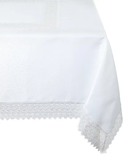 Miniatura 10 de Violet Linen Treasure - Mantel rectangular de encaje, 52 x 70 pulgadas, color blanco