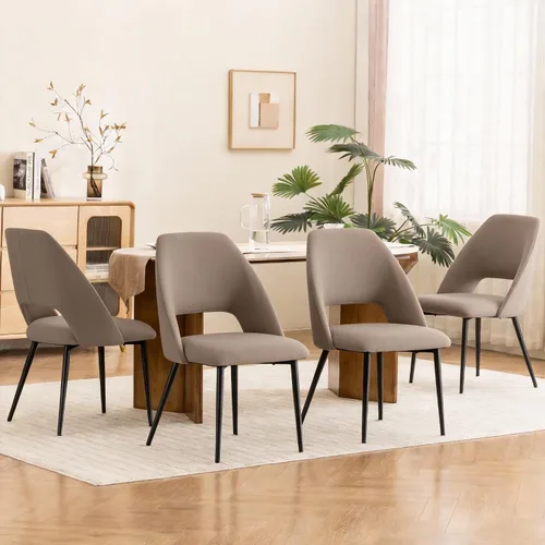 Miniatura 15 de Rowill Juego de 2 sillas de comedor tapizadas de mediados de siglo, modernas sillas de comedor, sillas de cocina, sillas decorativas con patas