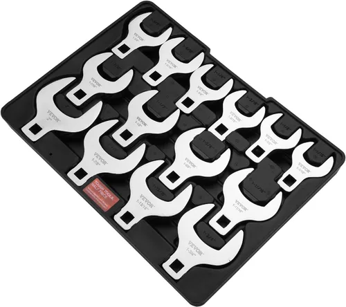 VEVOR Juego de llaves de racores, 1/2" de transmisión 14 piezas SAE (1-1/16" - 2") Juego de llaves de racores con bandeja de almacenamiento,