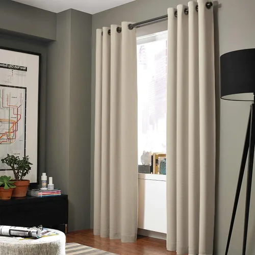 Miniatura 6 de Gorgeous Home - Panel de cortina de ventana de lino K92 de 1 pieza, liso, con ojales de bronce, 3 capas de forro de espuma, 100% térmica
