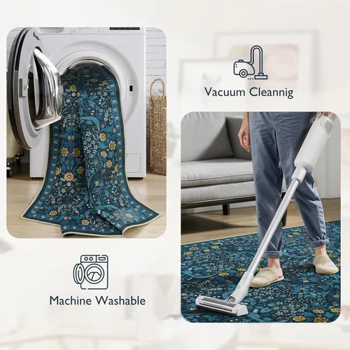 Miniatura 6 de Anidaroel Tapete floral para silla de oficina para suelo de madera, 48 x 60 pulgadas, alfombra para debajo de la silla del escritorio, tapete