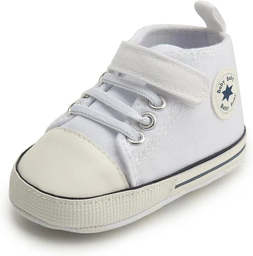 Miniatura 49 de KIDSUN zapatos deportivos altos hasta el tobillo para bebés, niños y niñas con suela antideslizante, suaves, para recién nacidos, zapatos