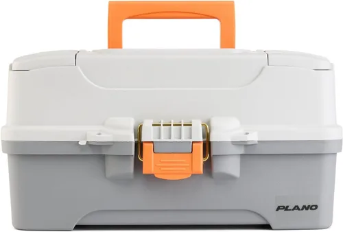 Miniatura 2 de Caja de señuelos de pesca marca Plano, de dos bandejas con doble acceso superior, Multi Azul/Blanco