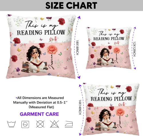 Miniatura 7 de ENCYCOM Almohada de bolsillo personalizada para lectura de libros, almohadas de lectura personalizadas con nombre, regalo único para niñas, mujeres