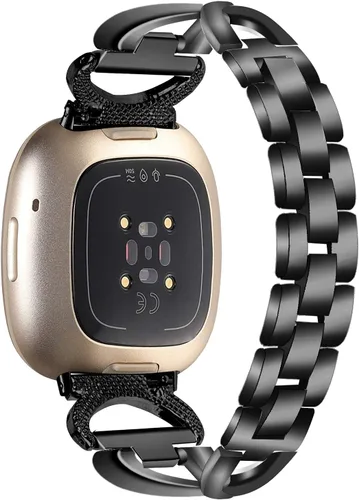 Miniatura 2 de RuenTech Compatible con correa de reloj Fitbit Versa 4/Versa 3, correa de metal ajustable de repuesto para Versa 4/Versa 3 accesorios de reloj