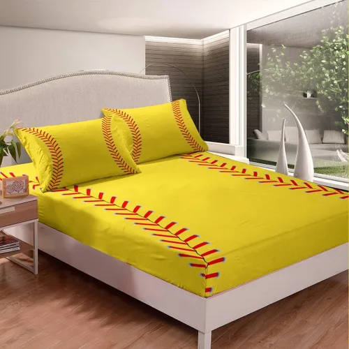Miniatura 14 de Feelyou Juego de sábanas de béisbol para niños, juego de sábanas con temática deportiva de pelota, tamaño individual, para niños, adolescentes