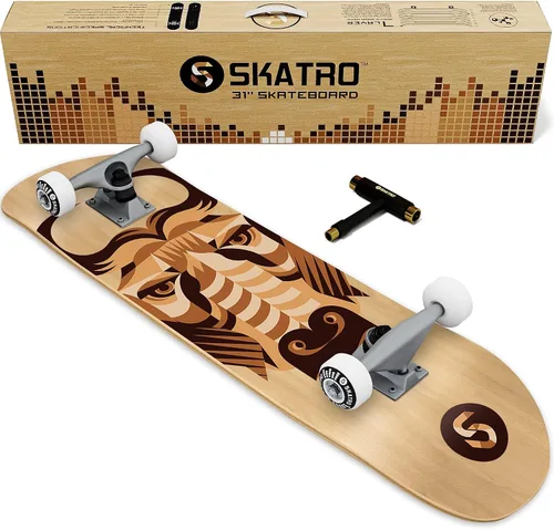 Miniatura 9 de Skatro - Patineta profesional de 31 pulgadas completa. Tabla de patinaje para edades: adultos, niños, principiantes y niñas