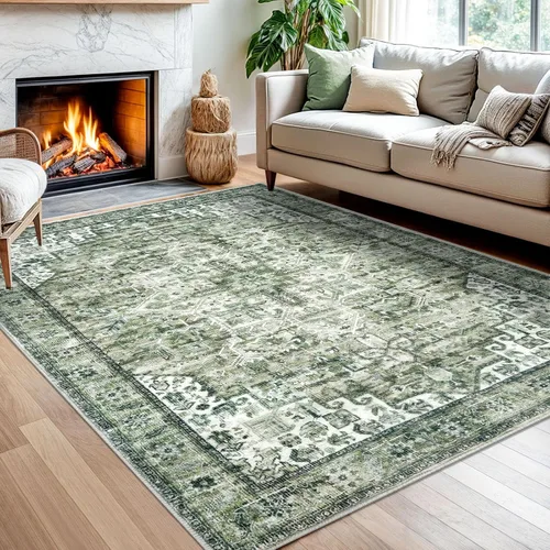 Miniatura 66 de SIILOOM Alfombra lavable de 2 x 3 pies, alfombra suave color taupe ceniza para entrada, tapete antideslizante para puerta de interior, tapete