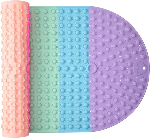 Miniatura 10 de Alfombra de Silicona Antideslizante para Bañera y Ducha, Alfombra Antideslizante para Piso de Ducha con Masaje de Burbujas de 27 x 15 Pulgadas