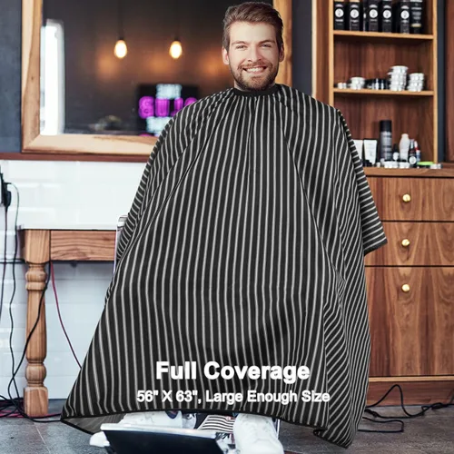 Miniatura 5 de Capa profesional de corte de pelo con cepillo para el cuello, capa de peluquería de salón de gran tamaño para hombres, mujeres y niños
