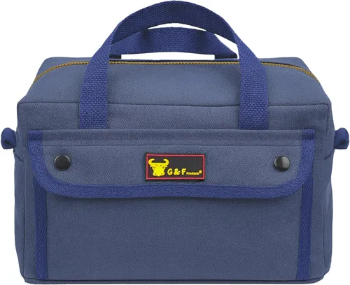Miniatura 3 de Bolsa de lona encerada multiusos estilo militar, resistente al agua, correa ajustable, totalmente forrada, cierre de doble cremallera, uso pesado