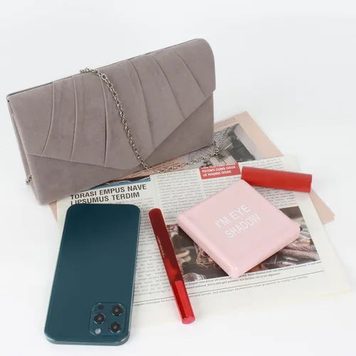 Miniatura 5 de Bolso de noche de terciopelo plisado para mujer, bolso de hombro con cadena elegante