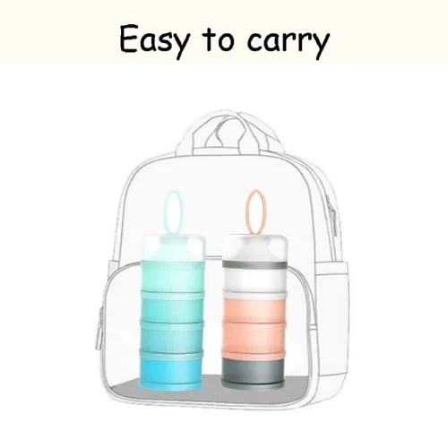 Miniatura 5 de Contenedor de almacenamiento de aperitivos de 4 piezas, sin derrames, portátil y apilable, contenedor de viaje para proteínas en polvo, fórmula