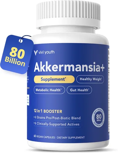 Akkermansia Muciniphila - Suplemento probiótico con 80 mil millones de prebióticos probióticos EGCG liberación retardada, metabolismo, salud