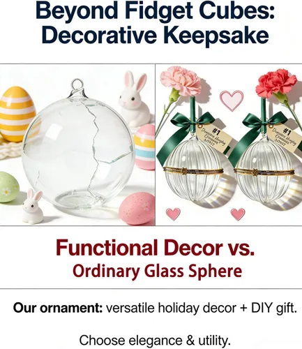 Miniatura 6 de Bola de adorno de Navidad, adorno para árbol de Navidad con bisagras con acento de cinta, adorno rellenable, regalo de decoración de invierno