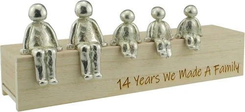 Miniatura 5 de Idea del 14 aniversario – 14 años que hicimos un adorno de metal familiar – Elige tu combinación familiar (1 niño)