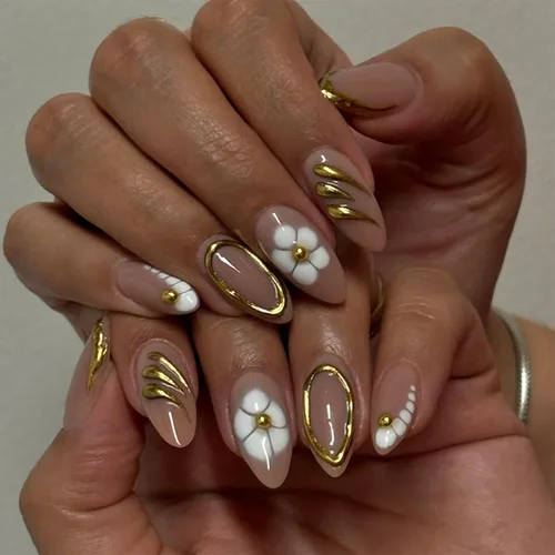 Miniatura 19 de Uñas postizas a presión marrón café, uñas postizas medianas de almendra, color sólido, cobertura completa, uñas postizas artificiales brillantes