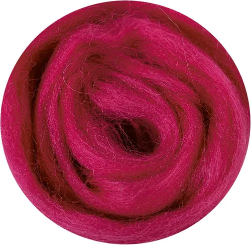 Miniatura 9 de 24 tipos de lana rosa, 4.23 oz (120 g), adecuado para fieltro húmedo y fieltro de aguja de telas hiladas de lana. Un paquete de prueba está Tonos