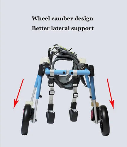 Miniatura 4 de Silla de ruedas para perro de 4 ruedas para patas traseras, carritos ajustables para perros con ayuda para la movilidad para caminar, recuperar