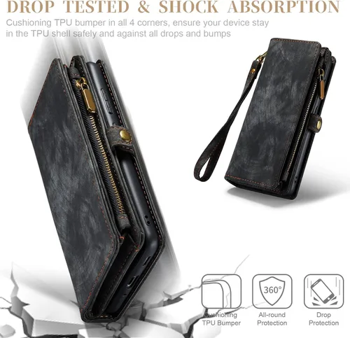 Miniatura 7 de Asuwish Funda de teléfono para Samsung Galaxy S20 Glaxay S 20 5G UW 6.2 pulgadas con cremallera, funda desmontable con protector de pantalla de Negro