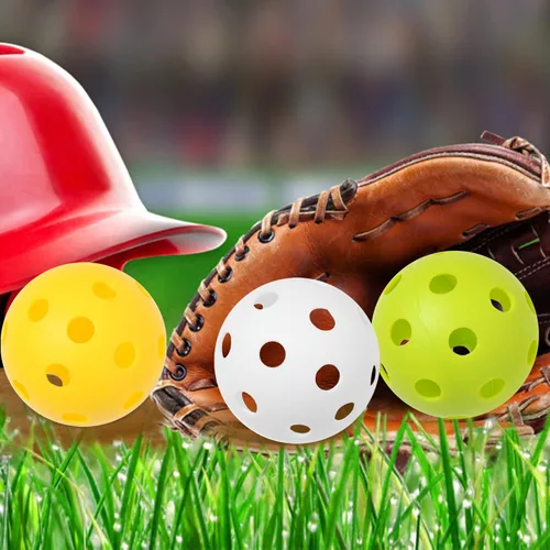 Miniatura 7 de Pelotas de béisbol de práctica de plástico de 9 pulgadas con bolsa de malla [antigrietas], pelotas de béisbol de entrenamiento suave, bateo