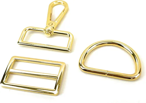 Miniatura 9 de 15 piezas de herrajes para bolso, ganchos giratorios de servicio pesado con anillos en D para bolso y hebillas deslizantes de tres guías