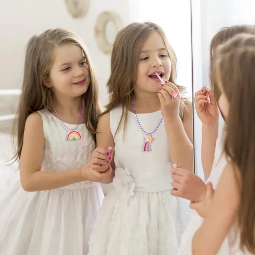 Miniatura 6 de Joyería para niñas de BeAndge, juguetes para niñas de 4-6, 4-5 años, conjunto de joyería para niños pequeños para disfrazarse y vestirse de 6-8