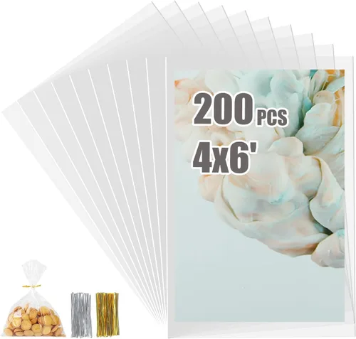 Miniatura 24 de Egofine Bolsas de celofán autosellables, 100 bolsas transparentes resellables para tapetes de fotos de 8.5 x 11 pulgadas