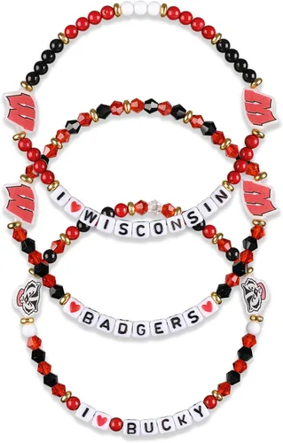 Miniatura 38 de FOCO NCAA unisex-adulto Paquete de 3 Pulseras de la Amistad con Cuentas con Logotipo de Equipo Universitario de la NCAA Oficialmente Licenciadas