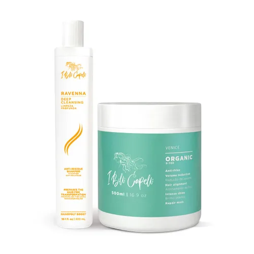 I Belli Capelli Venice B-tox Organic Kit - Tratamiento Orgánico 500g/17.60 oz + Champú de Limpieza Profunda 10.1 fl oz/10.1 fl.oz