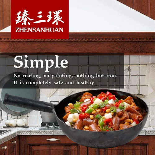 Miniatura 5 de ZhenSanHuan - Woks chinos de hierro martillado a mano y sartenes para freír, antiadherentes, sin revestimiento, apto para inducción, 的的,Un bocado