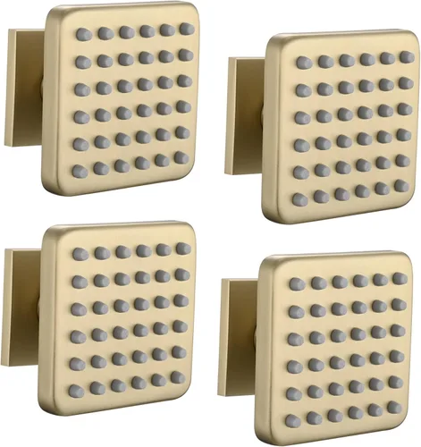 Chorros de pulverización de cuerpo cuadrado de latón macizo para ducha, spray de masaje de montaje en pared de alta presión, chorros de spa Oro