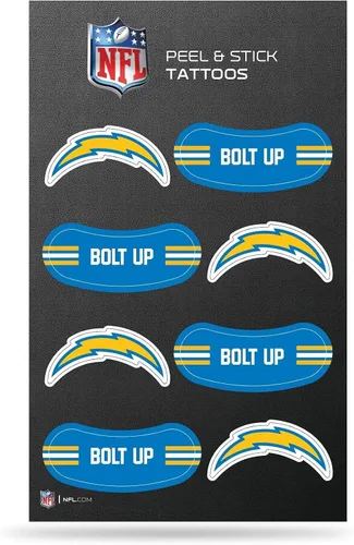 Miniatura 26 de Rico Industries NFL Footbal Peel & Stick Temporary Tattoos - Eye Black - Game Day Approved!