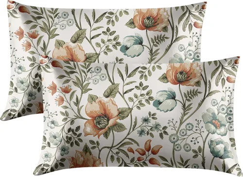 Miniatura 42 de EXQ Home - Funda de almohada de satén para cuidar el cabello y la piel, tamaño estándar, de seda con estampado negro, juego de 2 fundas con cierre