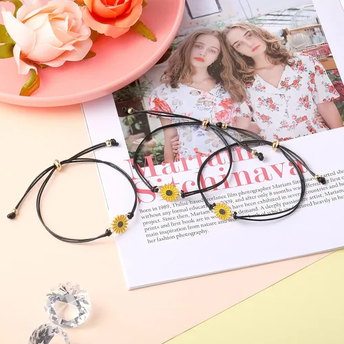 Miniatura 7 de Hicarer Pulseras de promesa, pulseras de amistad para el regreso a clases, juego de dijes a distancia para amigos, mujeres y niñas, regalo del día