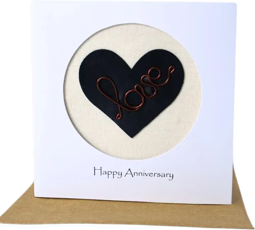 Miniatura 12 de Camellia Bees Tarjeta de 10º Aniversario, Tarjeta Temática de Boda en Lata de Aluminio para Esposo, Esposa, Pareja (10º)