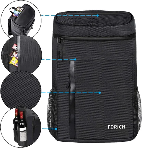 Miniatura 4 de FORICH - Mochila térmica suave, con aislamiento impermeable, a prueba de fugas, mochila portátil de tamaño pequeño para trabajar, almuerzo, viajes