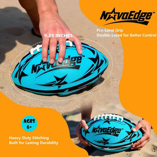Miniatura 2 de Hydro Water Football - 9.25-Inch Mesh Outer with Rubber Bladder for All Ages - Pool, Lake, Beach Play Textured Grip with Real Laces Includes