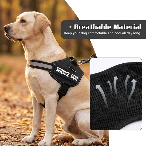 Miniatura 3 de MUMUPET - Arnés para perro guía, fácil de poner y quitar, arnés de chaleco para mascotas, reflectante 3M, transpirable y fácil de ajustar, con mango