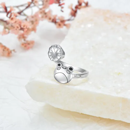 Miniatura 2 de Anillo de plata de ley para ansiedad de rana, serpientegato