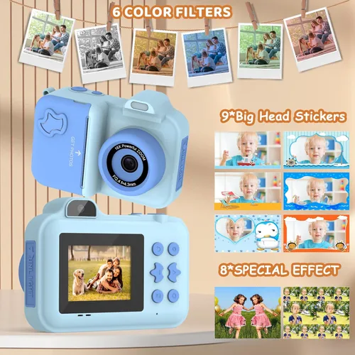 Miniatura 2 de Cámara para Niños con Impresión Instantánea, Regalos de Cumpleaños de Navidad, Juguetes para Niñas y Niños de 4 5 6 7 8 9 10 11 12 Años de Edad, Azul
