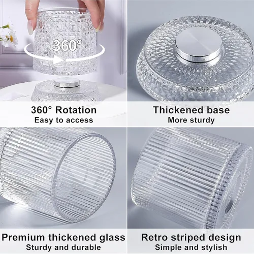 Miniatura 8 de DASITON Organizador de brochas de maquillaje, soporte de almacenamiento de brochas de cosméticos de cristal, organizador de maquillaje de vidrio