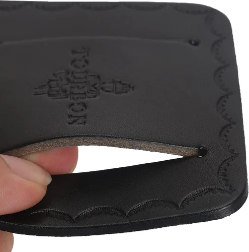 Miniatura 9 de TOURBON Soporte de cinta métrica de cuero para cinturón (paquete de 2 piezas) (negro)