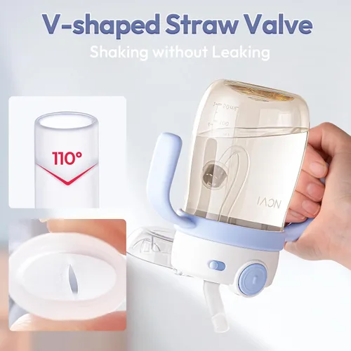 Miniatura 6 de NCVI PPSU Vaso con Pajita para Leche a Prueba de Derrames para Niños Pequeños de 1-3 Años, Botella de Agua Ligera de Entrenamiento para Bebés