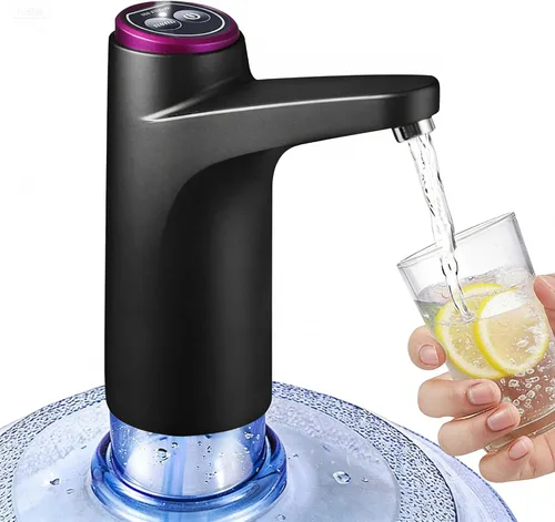 Dispensador de agua para botella de 5 galones, bomba de agua cuantitativa de 20.3 fl oz, luz de potencia de 2 colores, bomba eléctrica portátil de