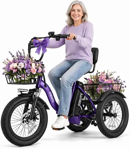 Miniatura 12 de Bicicleta eléctrica para adultos, triciclo de 1200 W de potencia máxima y batería extraíble de 499.2 Wh, neumáticos gruesos de 18x3.0, bicicleta